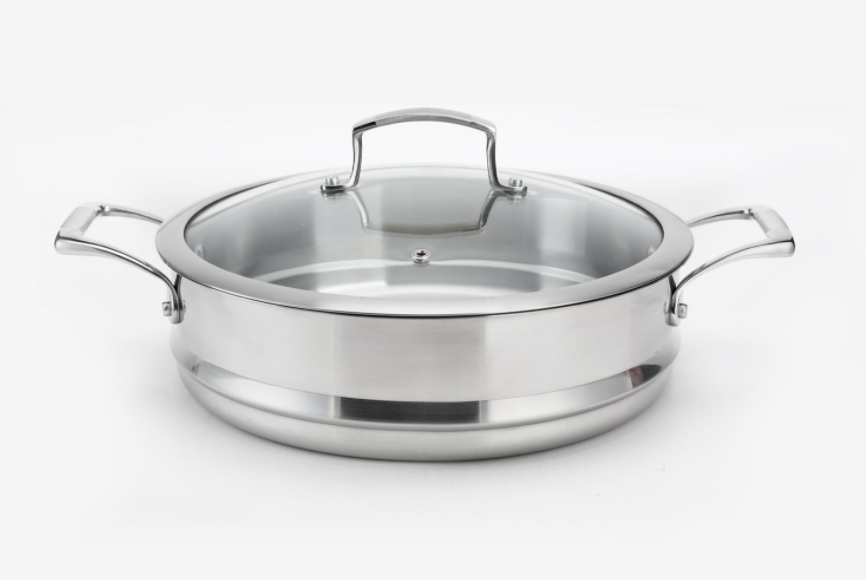 Double-wall Steamer: Food Grade Without Coating, Steamed Fish and Steamed Dumplings Without Flavor 304 Stainless Steel