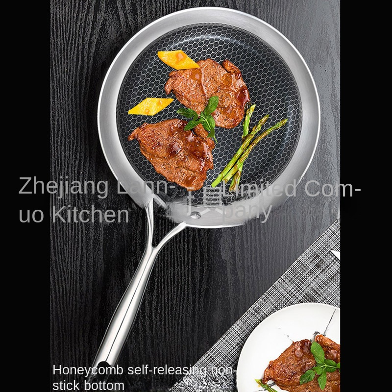 Lennon Household 304 Stainless Steel Three-Piece Cookware Gift Set Modern Simplicity Non-Stick Three-Layer Bottom Wok Pan Soup