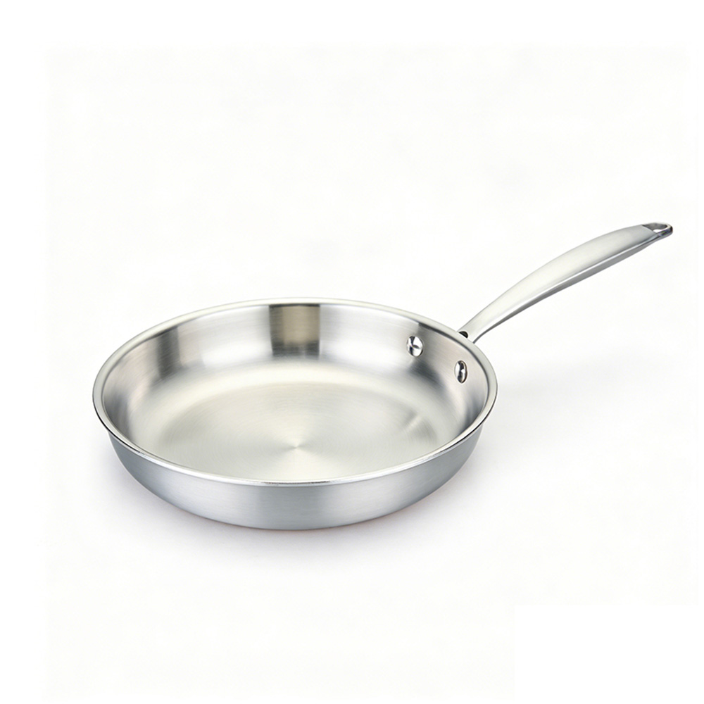 Tri-Ply Full Clad Stainless Steel Frying Pan Skillets Oven Safe Professional Cookware Induction Compatible
