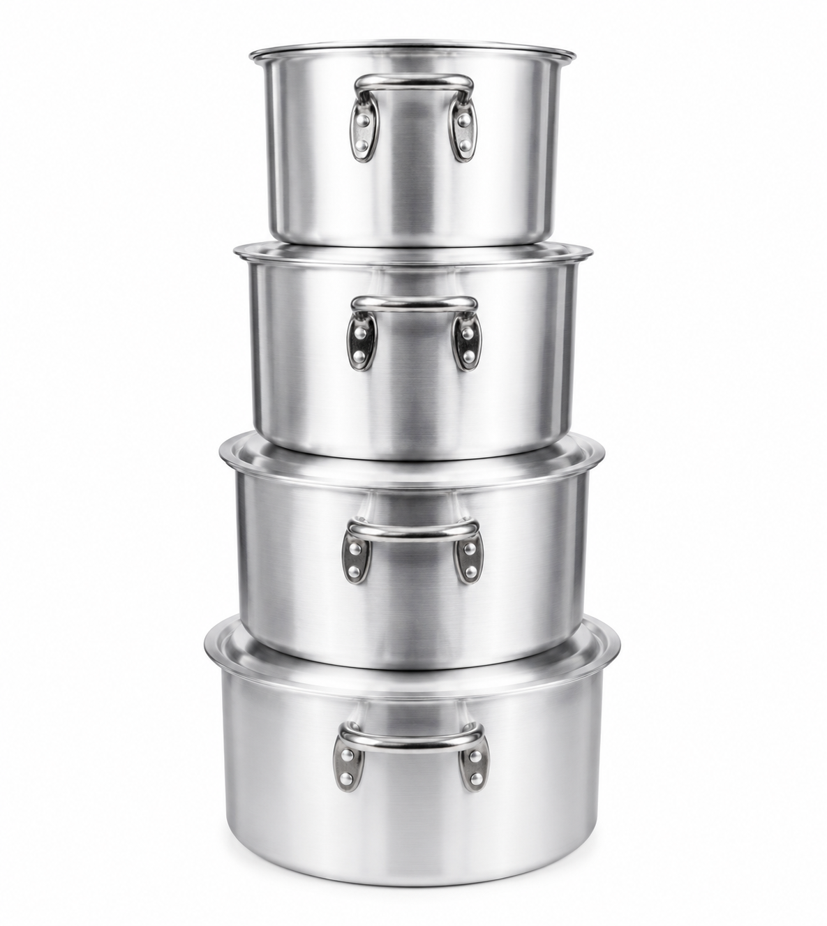Heavy Duty Aluminum Stock Pot Set Extra Thick Cooking Casserole with Lid 27cm 33cm 39cm 45cm for Commercial Kitchen Restaurant
