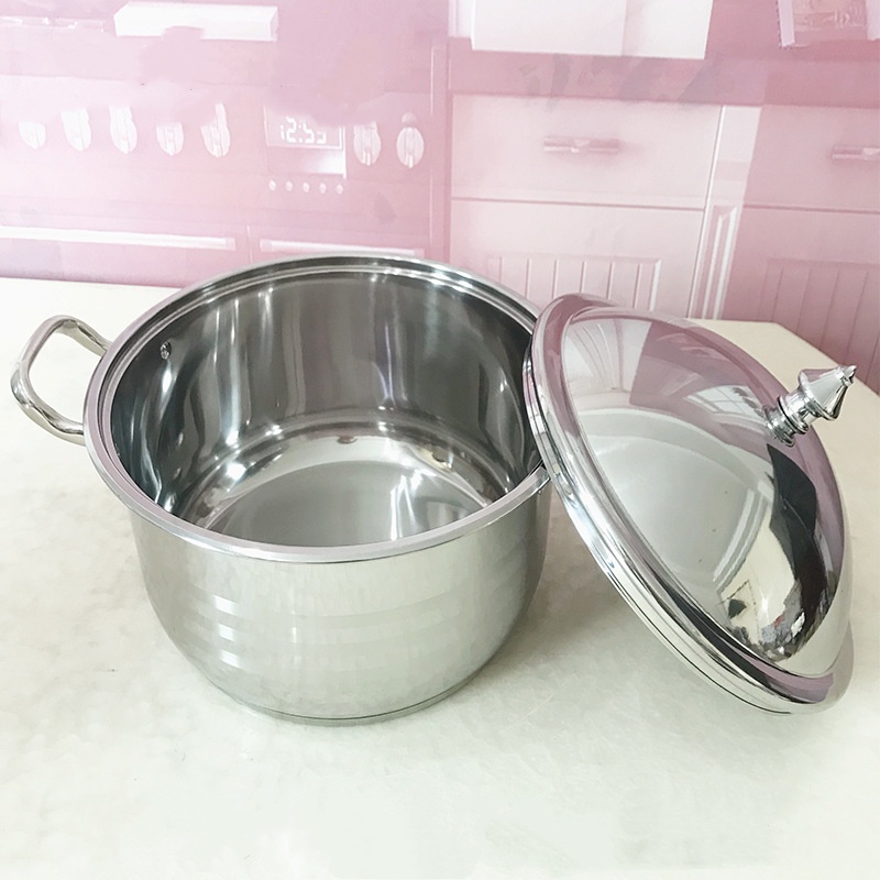 Stainless Steel Stockpot 10 PCS Deep Cooking Pot Large Commercial Stockpots Cookware Set for Canteen Restaurant