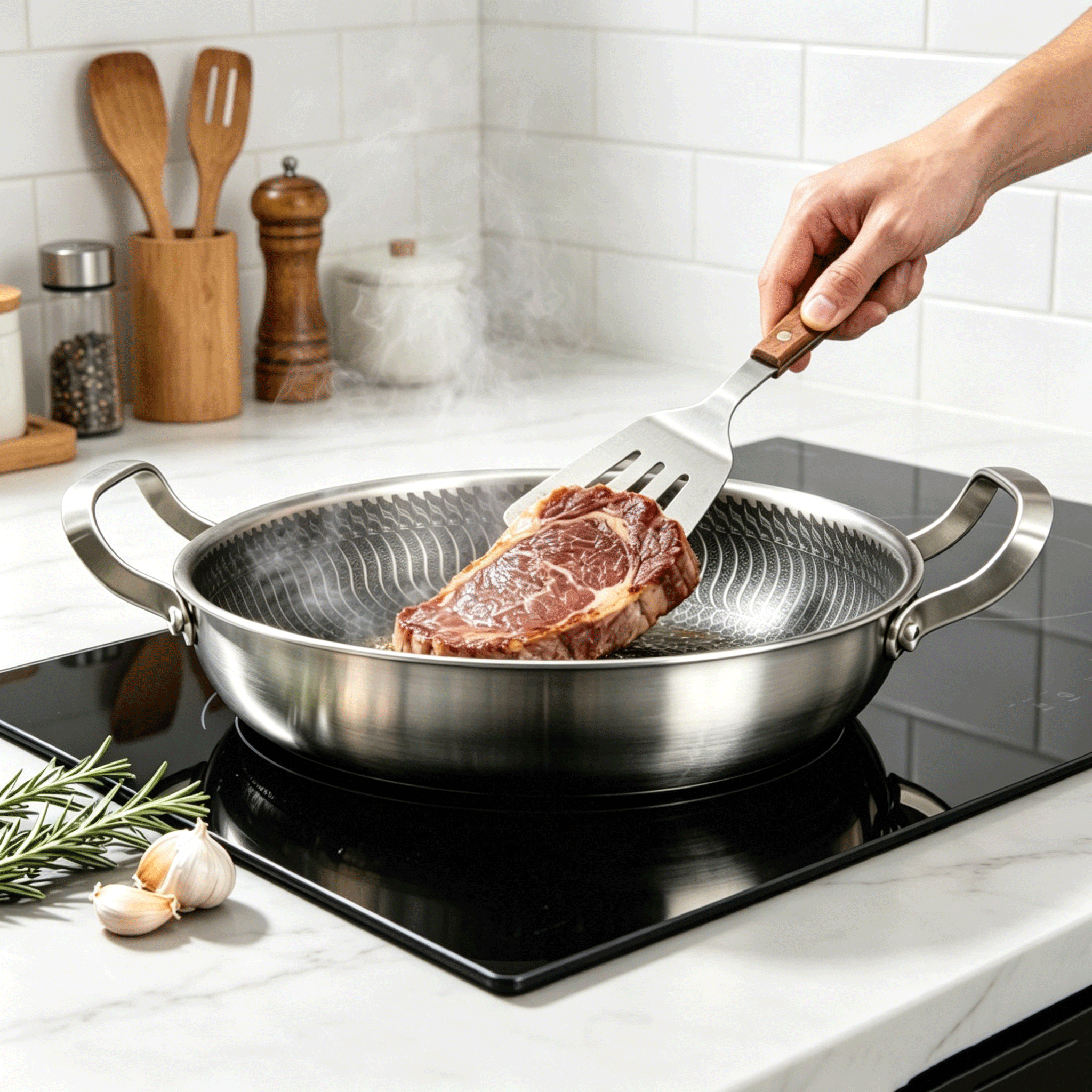 FLEY Wholesale Kitchen Wares 4 In 1 Multipurpose Frying Pan, Low MOQ Non-Stick Skillet For Argentinian Grill &amp; Daily Cooking