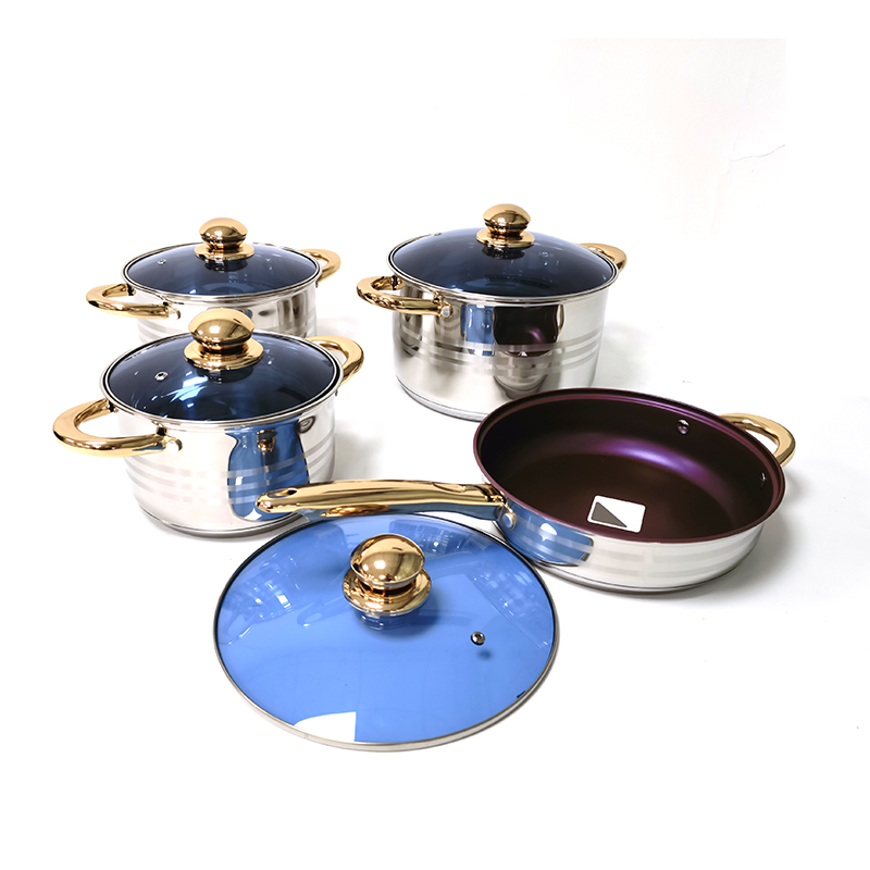 Casserole and Pan Set Stainless Steel Cookware Sets Kitchen Pans Pot Set