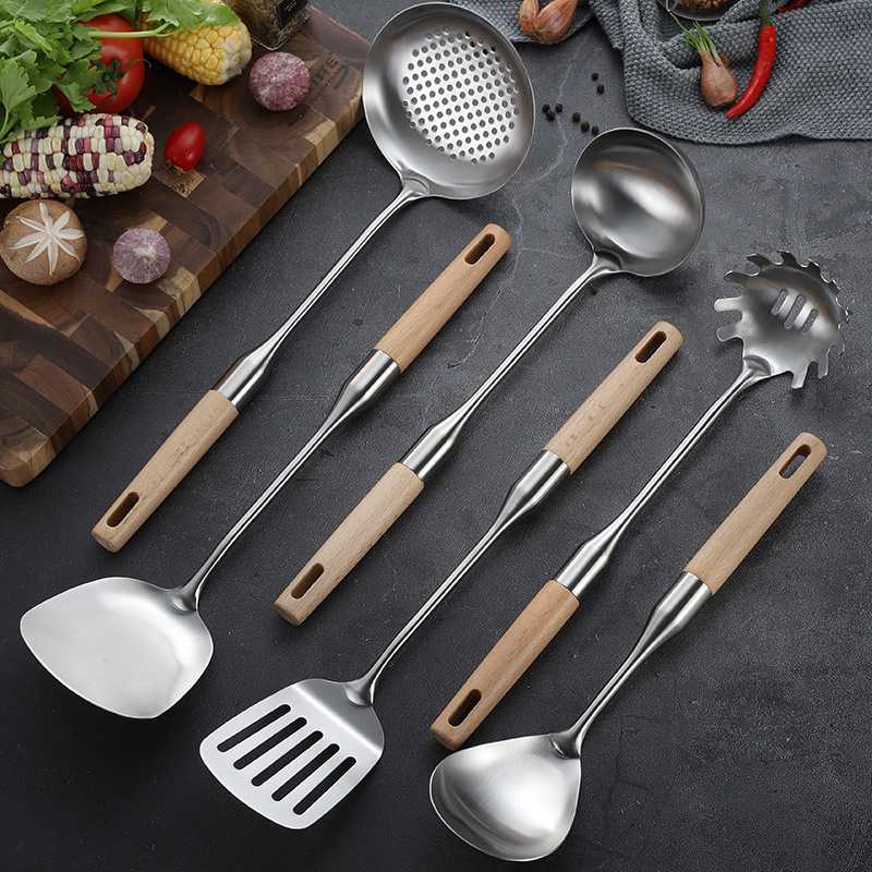 Factory Wholesale High Quality Commercial Kitchen Stainless Steel Cooking Utensils Set