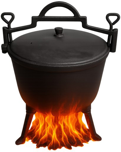 Outdoor Camping Cast Iron Dutch Oven Three-Legged Cauldron Roasting 5.0L Eco-Friendly Gas Cooker Compatible Stainless Steel