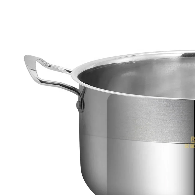 Five Sets Customized Modern Eco-Friendly Multi-specification Stainless Steel Kitchen Soup Pot Set Tableware Kitchen Supplies OEM