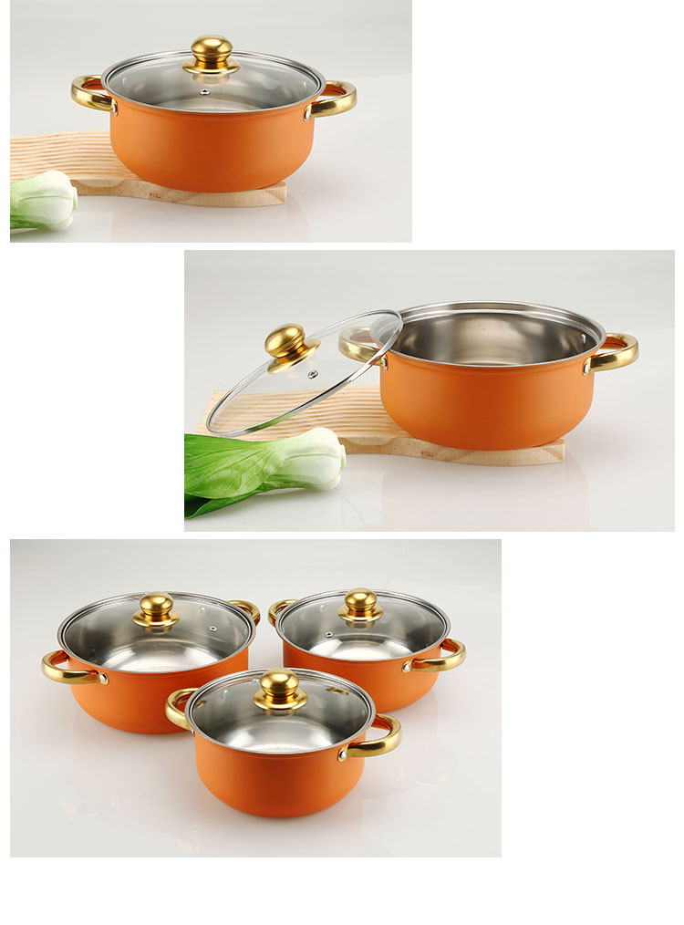 LOVFE Factory 10 Piece Saucepan Stainless Steel Heavy Duty Thickened Color Eco-Friendly Kitchen Cooking Pots and Pans Set