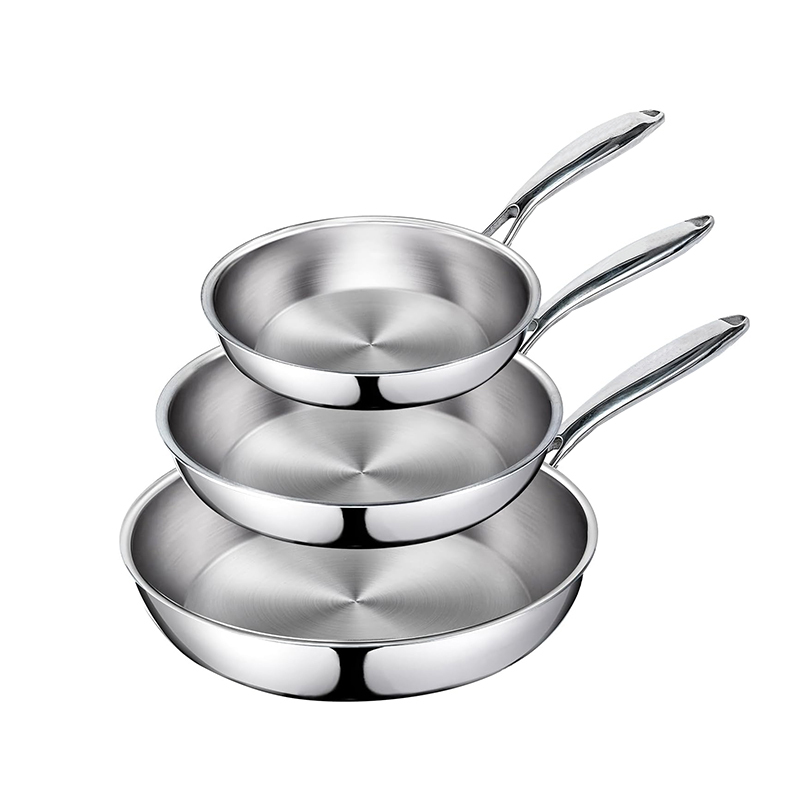 OEM Professional Production Energy-Saving Cooking 3 Ply Stainless Steel Cookware Set/Frypan/Frying Pan