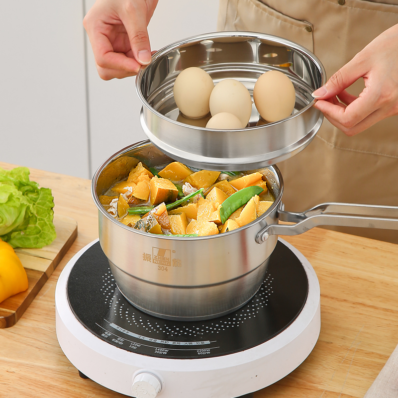 [Top Rated] 2-in-1 Stainless Steel Saucepan and Steamer Set with Glass Lid for Modern Kitchens