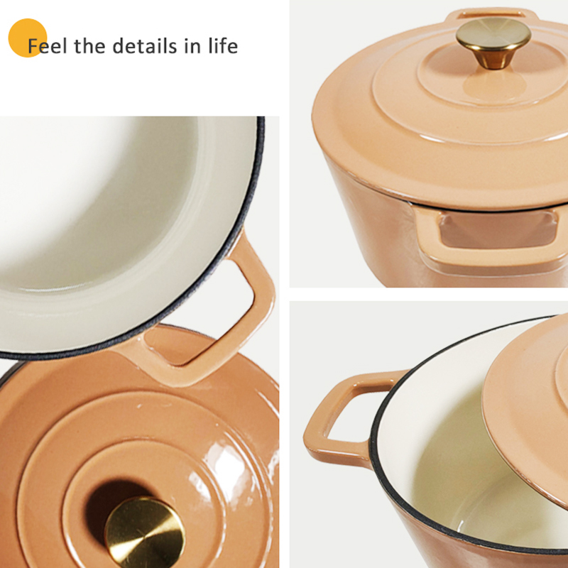 Wholesale China Supplier High Quality Restaurant 5L Enameled Colored Cast Iron Dutch Oven Ceramic Non-Stick Stainless Steel
