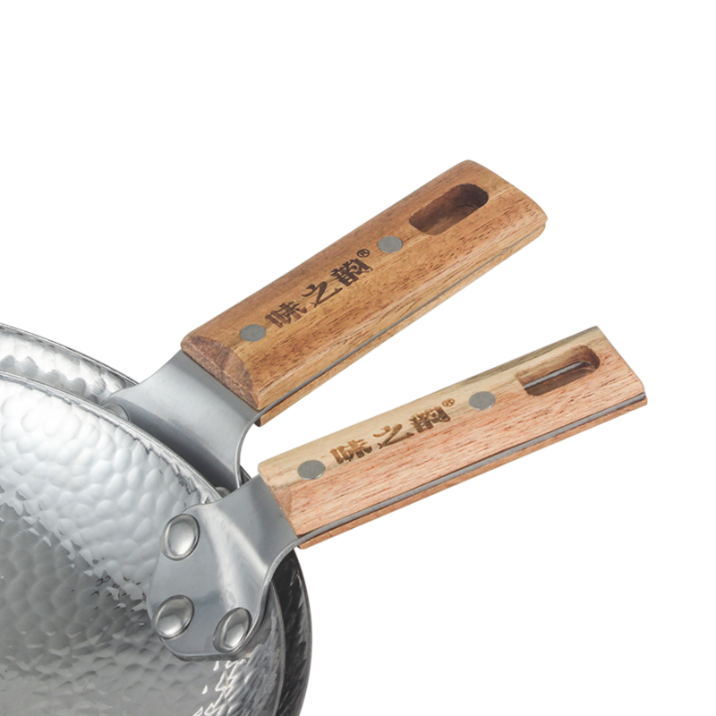 304 Stainless Steel Modern Single-handle Wok Commercial Restaurant Thickened Hot Pot Seafood Stir Fry Pan Alcohol/Gas Cooker