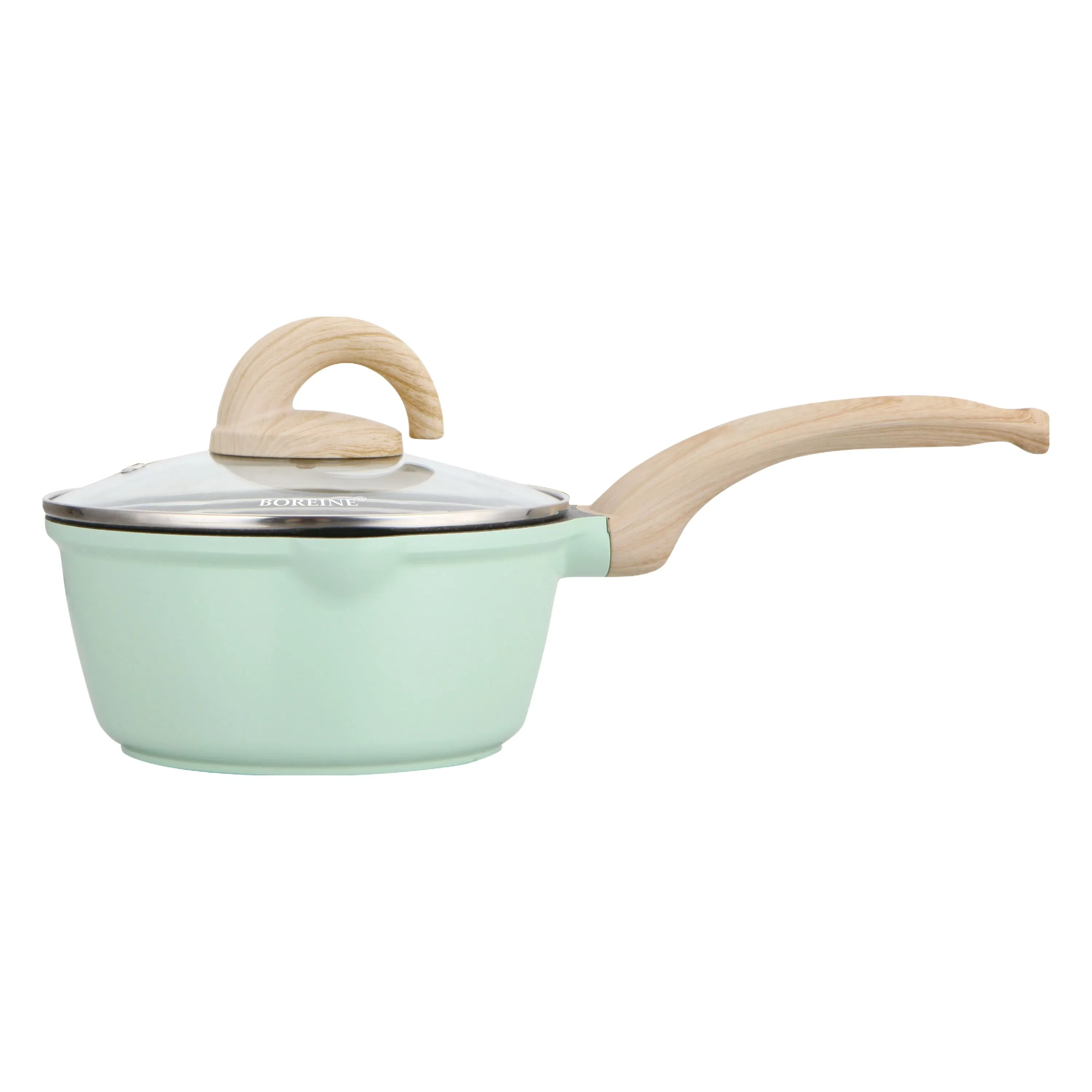 Green Non-Stick Cookware Ready Wok Deep Fry Pan Ceramic Skillet Saute Braise