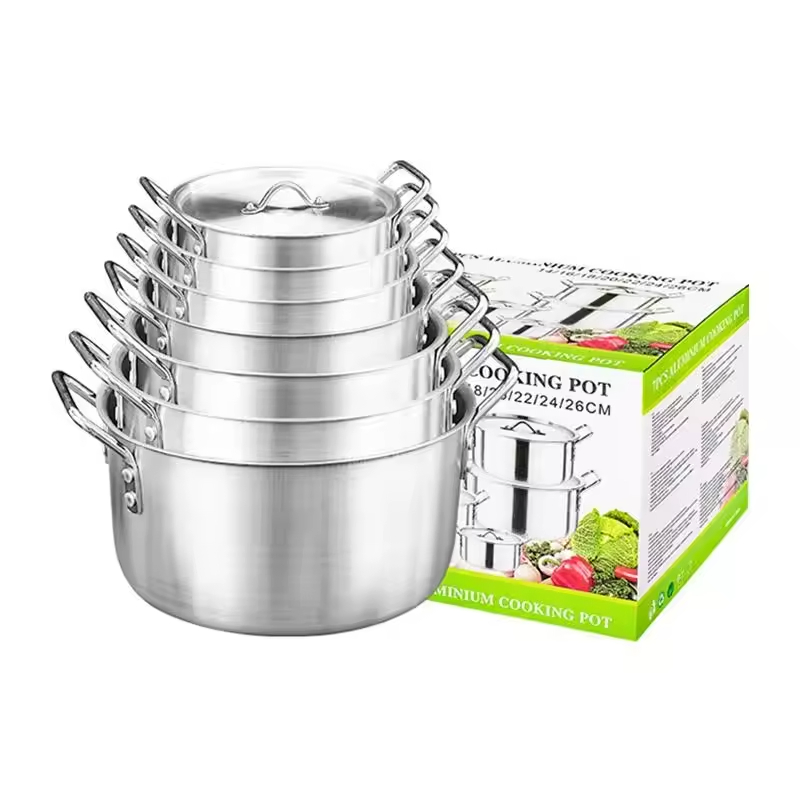 5/7-Piece Stainless Steel Cookware Set Durable Non-Stick &amp; Induction Compatible Kitchen Pots Pans for Modern Cooking Utensils