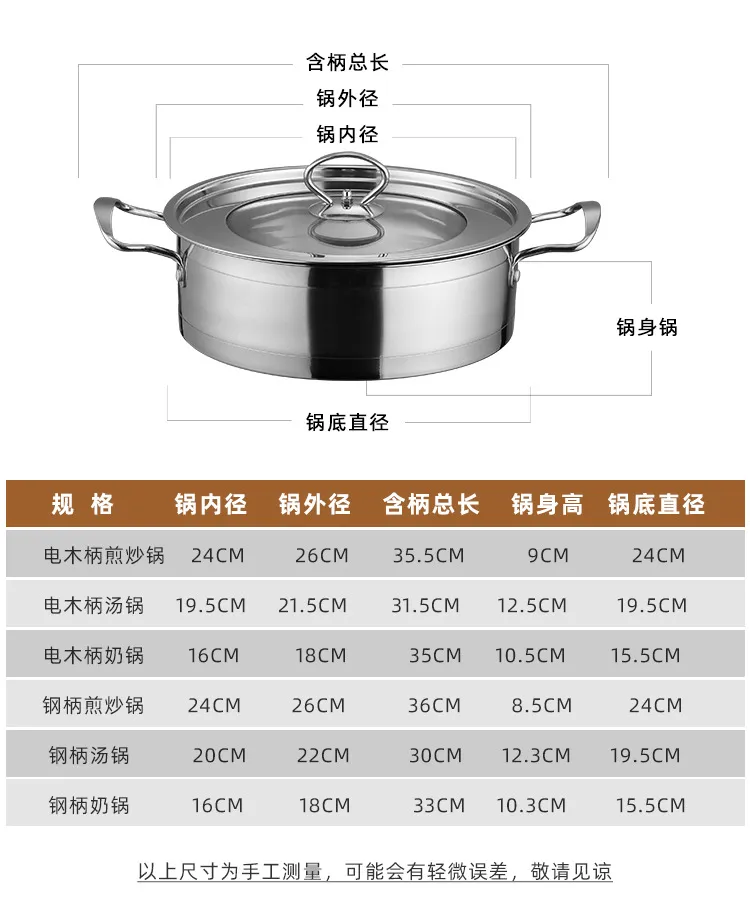 Stainless Steel 6-Piece Cookware Set with Bakelite/Steel Handles - Kitchen Cooking Pot Set