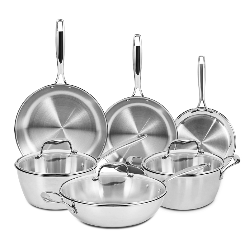 Wholesale 8PCS Kitchen Cooking Ware Nonstick Cookware Pots And Pans Set Stainless Steel Sauce Pan Frying Pan