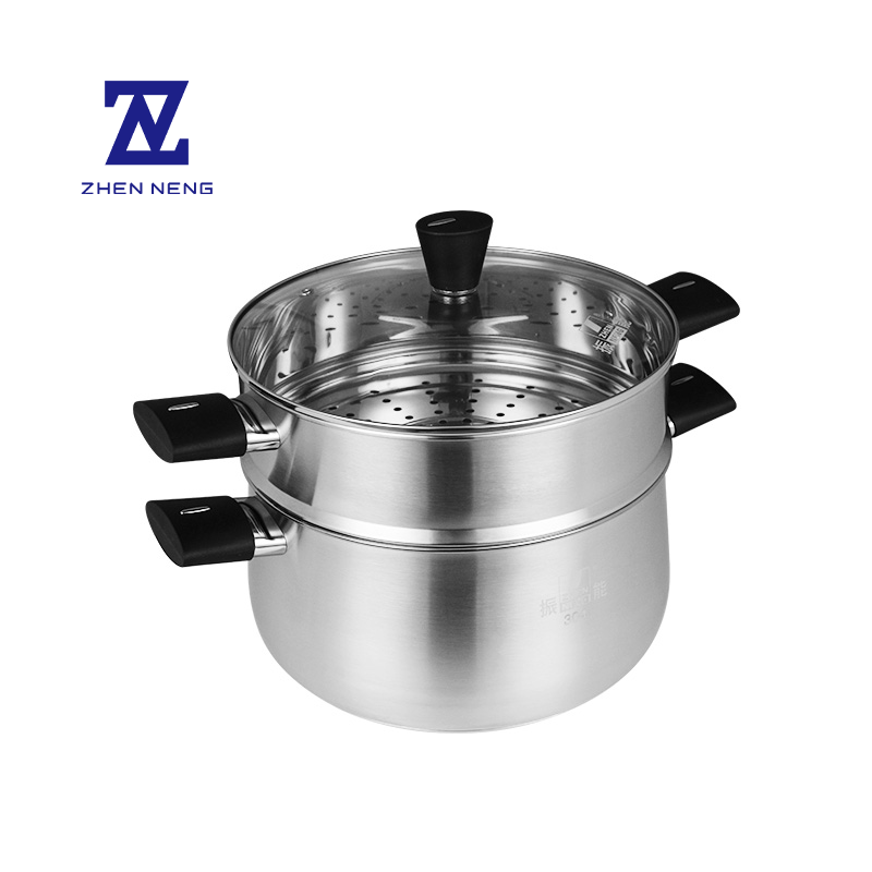 Sustainable 304 Stainless Steel Steamer Pot Premium Finish Soup Stock Pot Multi-Function Cookware For Balanced Diets