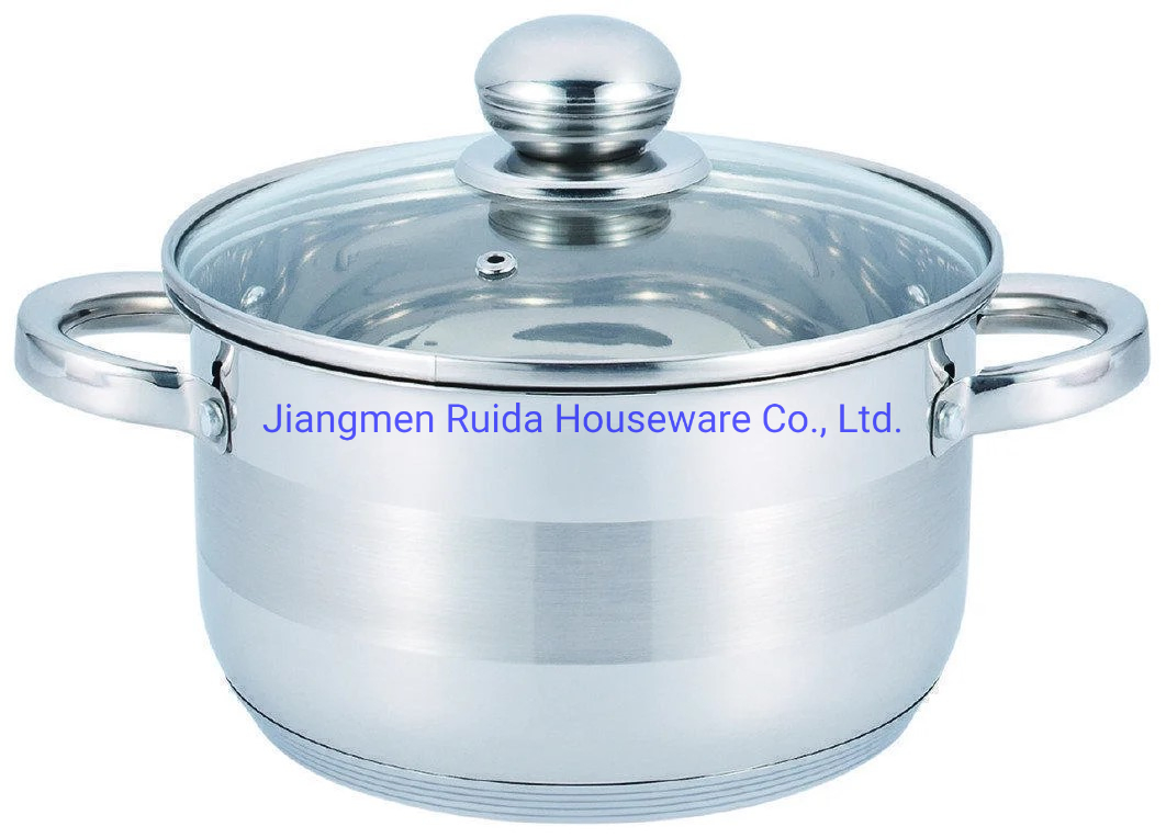 Stainless Steel Casserole 16cm/18cm/20cm/22cm/24cm Induction Stove Top Compatible Pot Set