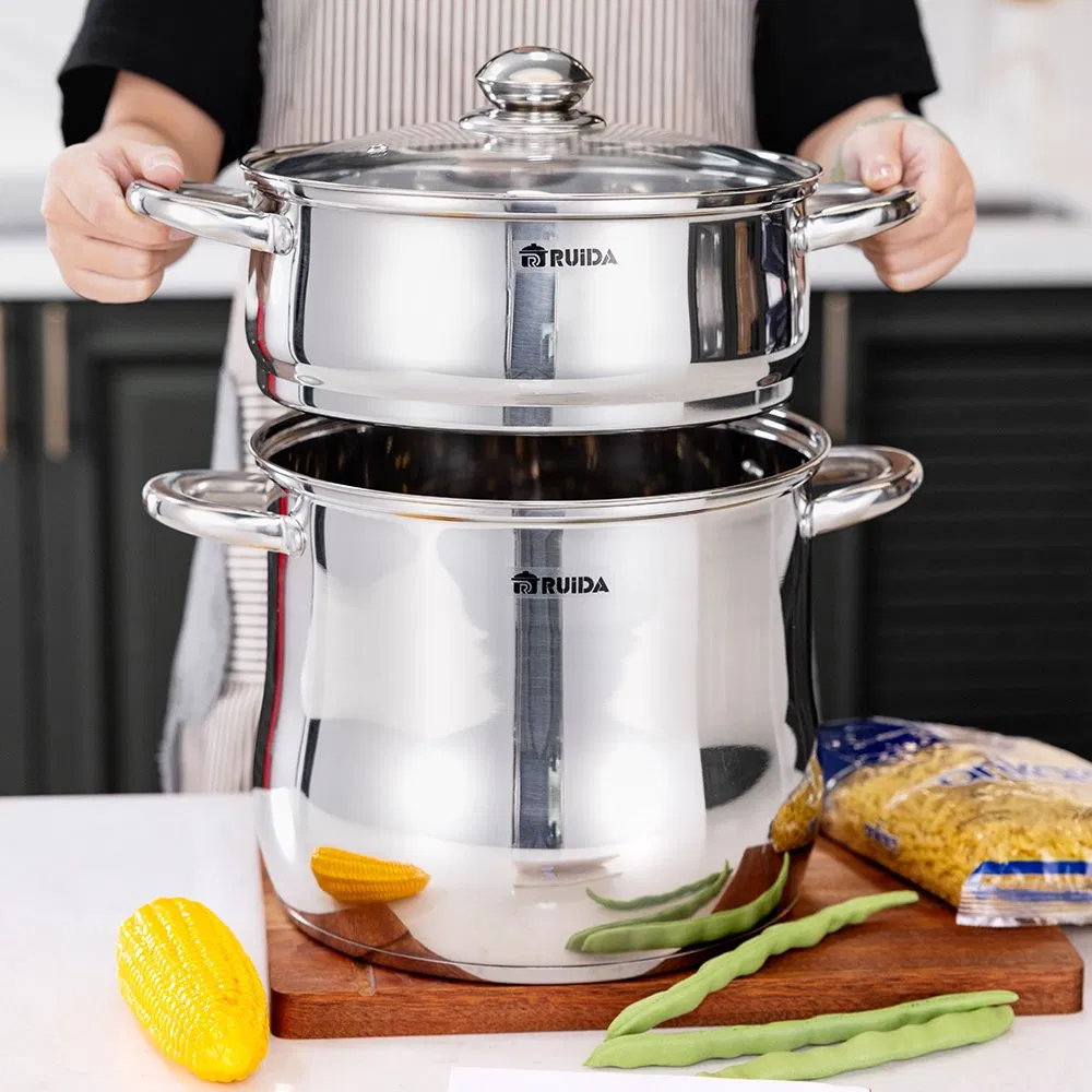 Wholesale Stainless Steel Pasta Pot Casserole Vegetable Basket Steamer Couscous Pot