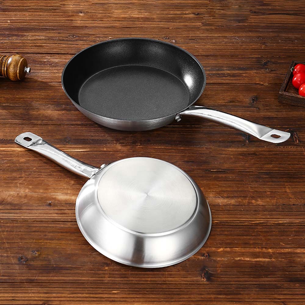 Leegin Cookware Commercial Polished Stainless Steel Frying Pan Fry Pans