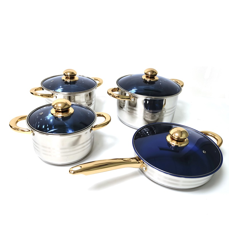 Casserole and Pan Set Stainless Steel Cookware Sets Kitchen Pans Pot Set