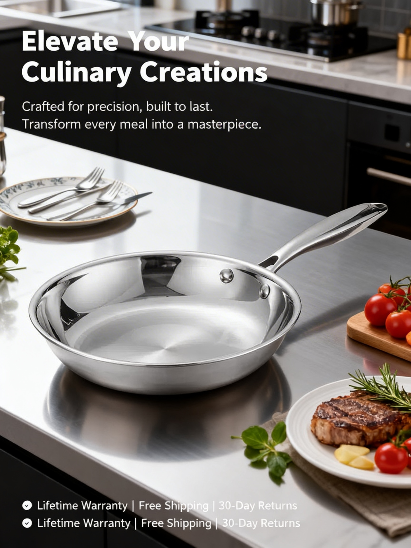 Wholesale Modern Kitchen Stainless Steel Non-Stick Frying Pan 22cm for Universal Use