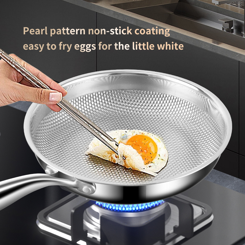 Professional 5-Ply Stainless Steel Wok Uncoated Nonstick Design Deepened Pan Glass Lid 3-6L Capacity Gas Induction Cooker