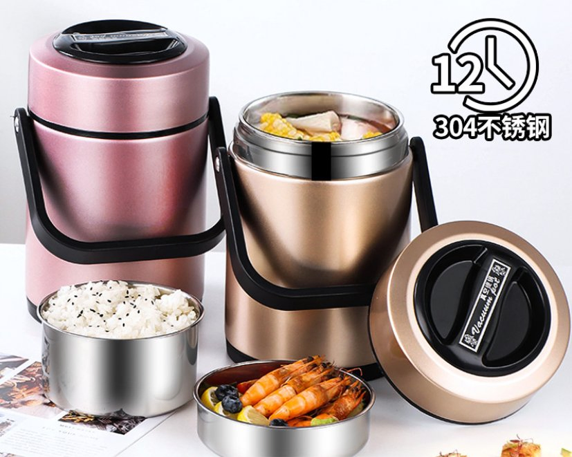 Vacuum Stainless Steel Insulated Food Pot Vacuum Insulation Pot Keep Warm Pot Insulated Hot Pot Casserole Set Insulated Hot Pot Food Warmer