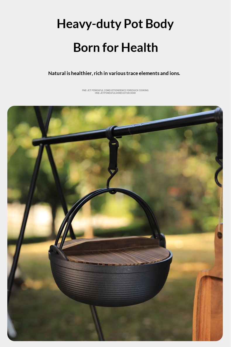 Outdoor Dutch Oven Camping & Home Cooking Suki Non-Coated Non-Stick Thickened Wok Eco-Friendly Heat Preservation Cookware