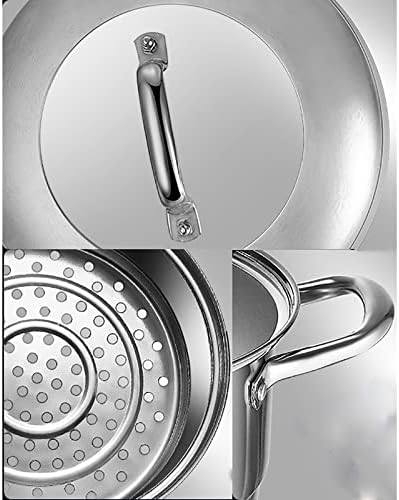Stainless Steel Steamer Cookware 3-Layer Composite Pot Bottom Steaming Shrimp Boiling Pork Ribs Soup