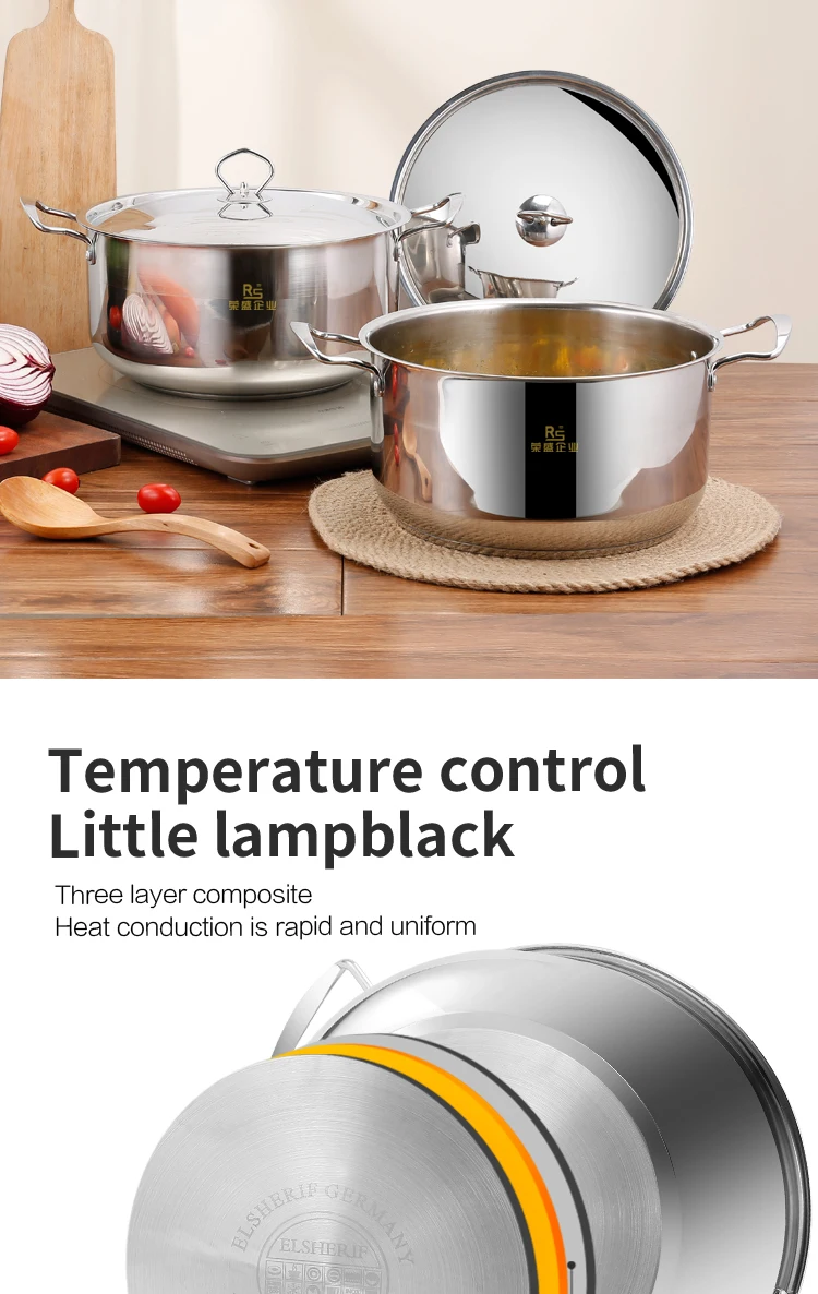 Stainless Steel Kitchen Soup Pot Set Tableware