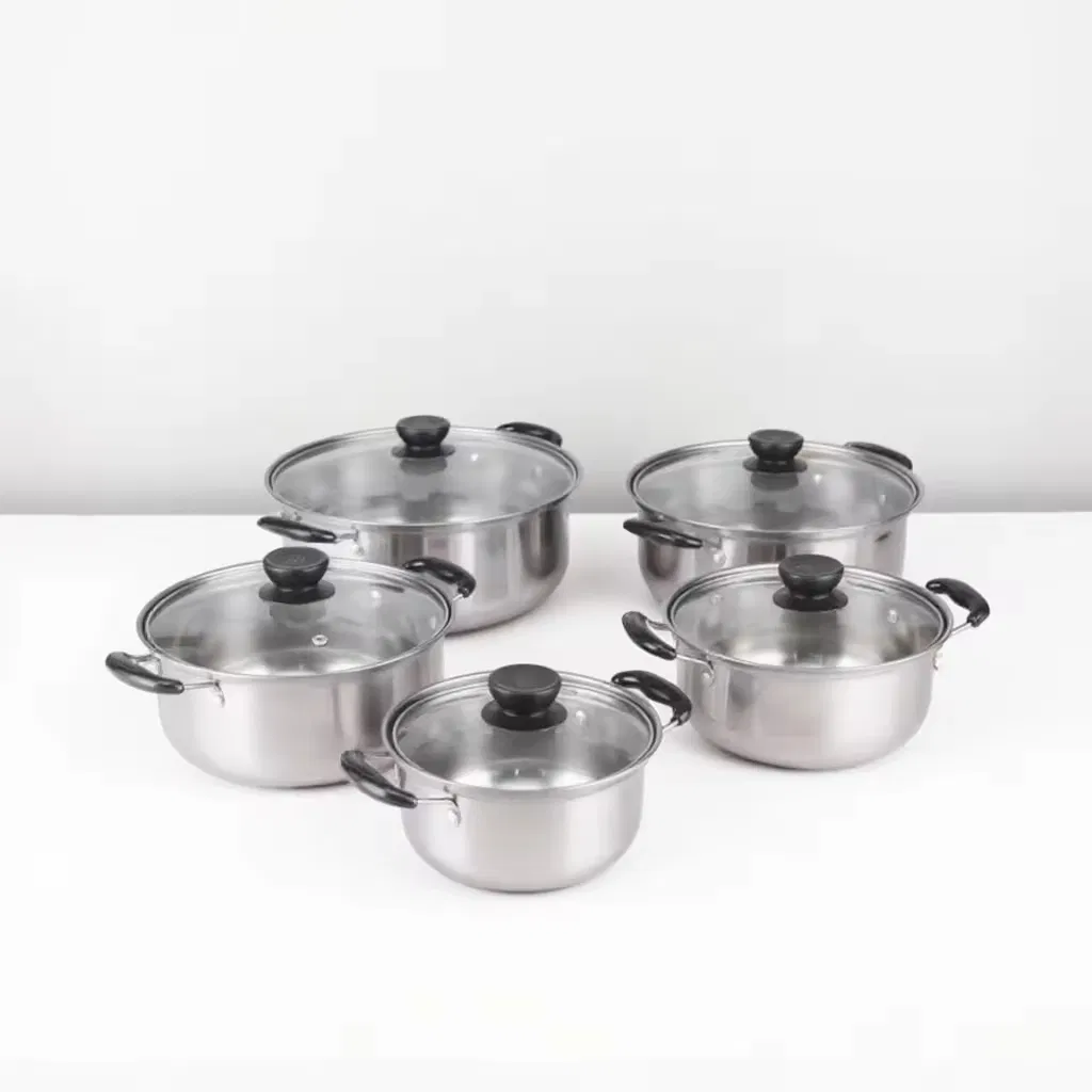 Wholesale High Quality Soup Stock Pot Stainless Steel Cookware Pot and Pans with Lid Induction Compatible Durable Cooking Pots