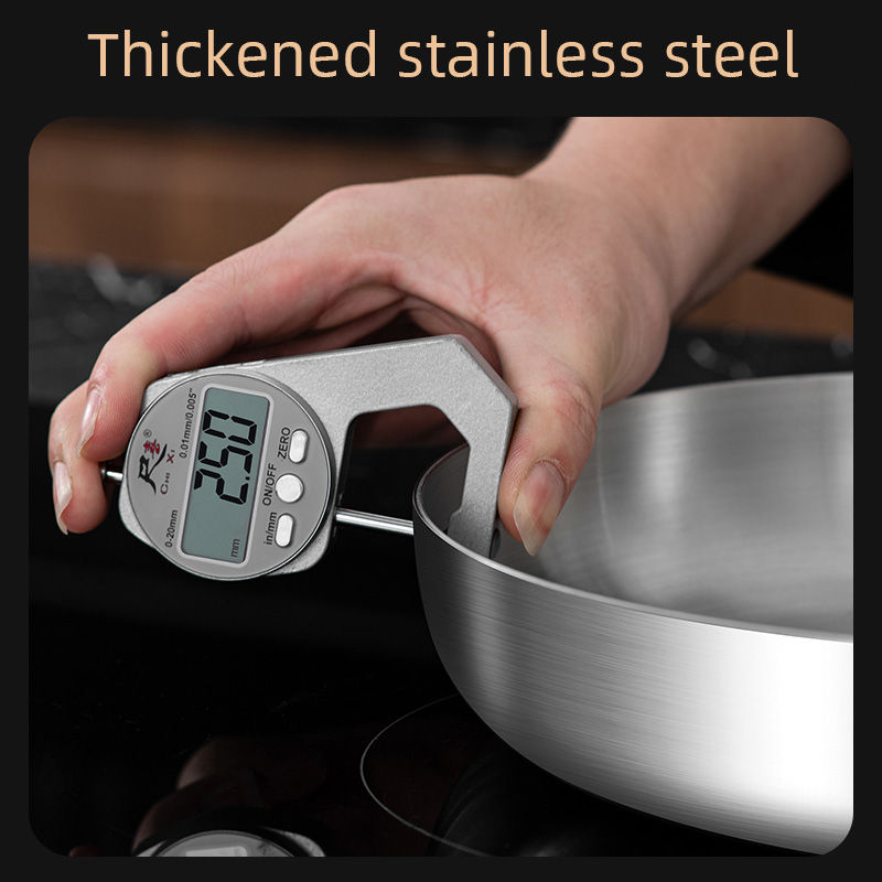 Kitchen Cookware Round Commercial Round Stainless Steel Pan Eggs Large Commercial Deep Frying Pan Set of Pan