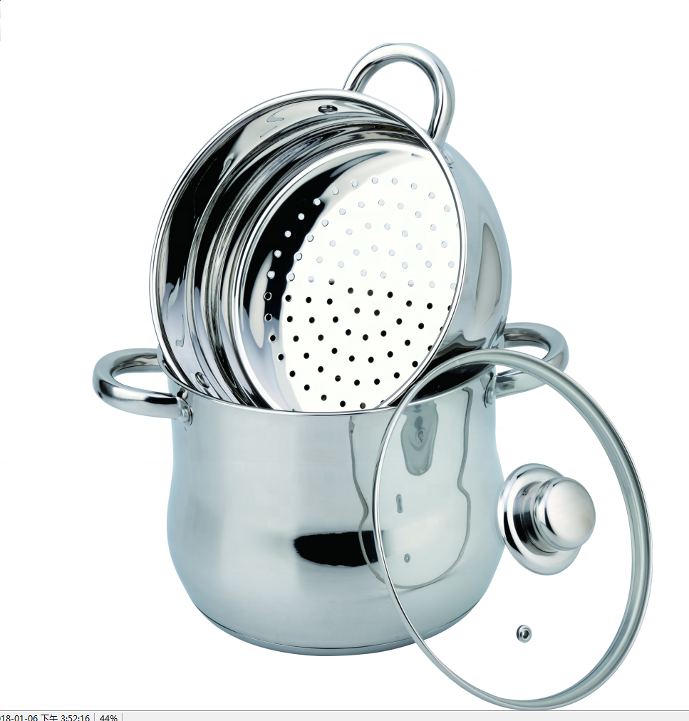 Premium Stainless Steel Couscous Steamer Pot Cooking Pot 2 Layer Cookware