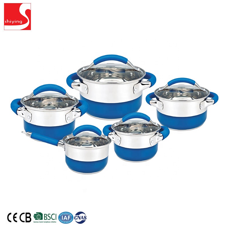 SY-Kitchenware Wholesale Classic 10-Piece Stainless Steel Cookware Set Kitchen Ware with Steamer Metal Material