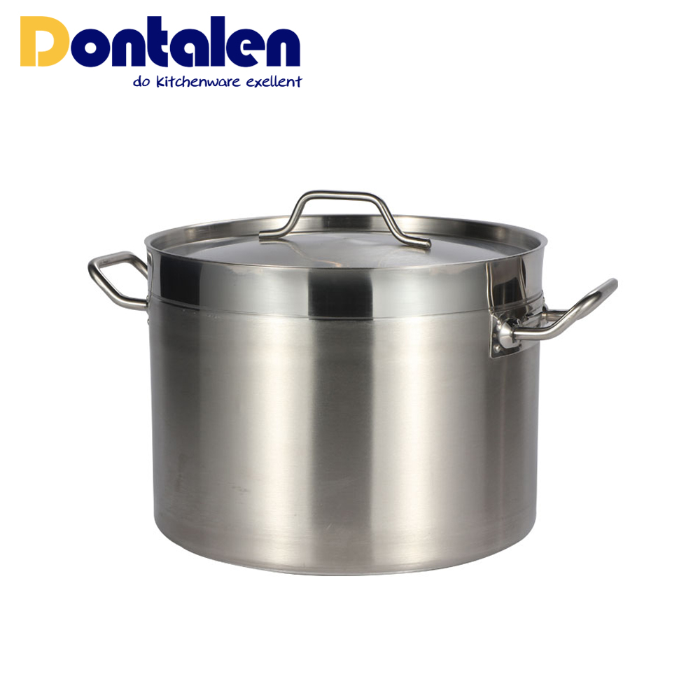 Hotel Supplies 100L 200L Listed 3 Layers Composite Bottom Stainless Steel Stock Pots