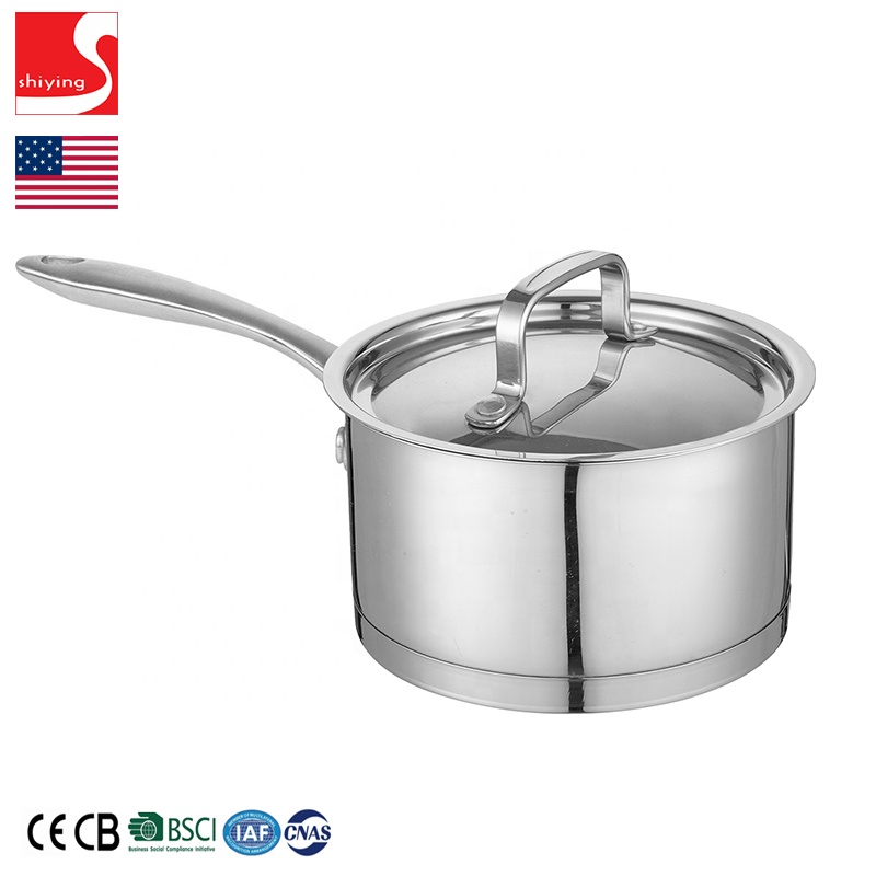 SY-kitchenware Kitchenware Product Tri-Ply Stainless Steel Sauce Pan with Cover