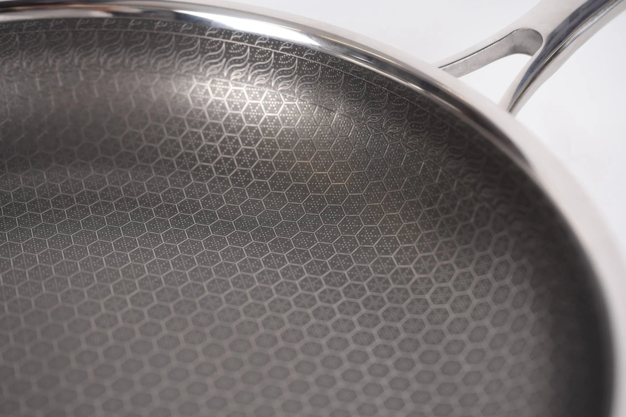 Best Seller Factory Wholesale Tri-Ply Non Stick Honeycomb Ceramic Coating Stainless Steel Cookware