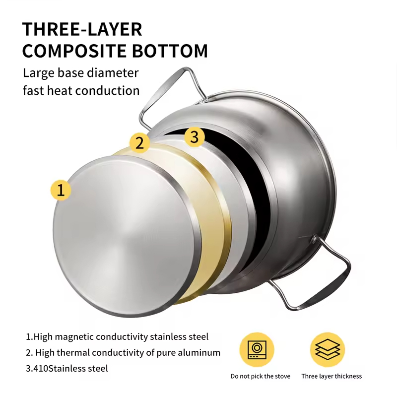 Stainless Steel 11 Piece Cookware Set Kitchen Steamer Cooking Pots Induction Soup &amp; Stock Pots Korean Pot Set