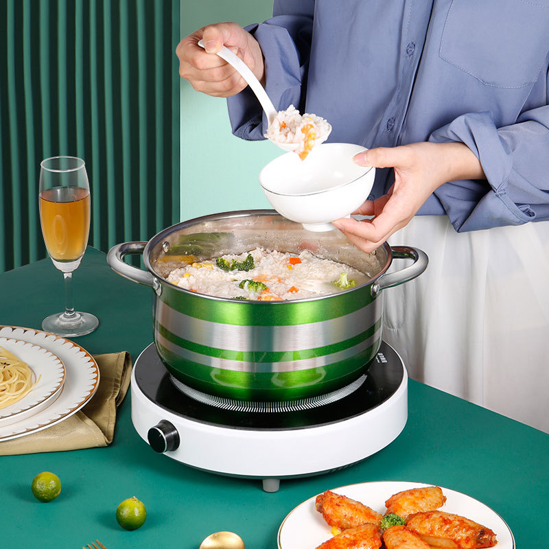 Hot Sale Stainless Steel Saucepan With Cover 8pcs Colorful Cookware Sets Easy Clean