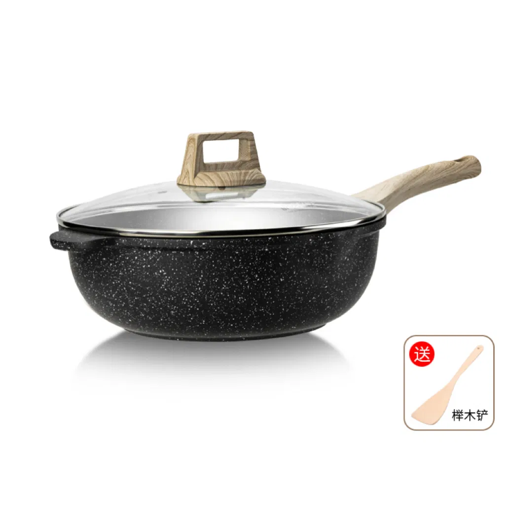 Non-Stick Saute Pan Braise Aluminum Wok Fry Skillet Cookware Cooking Baking Kitchen