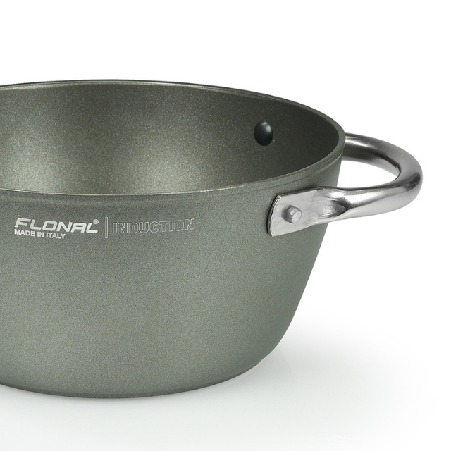 Gemma Eco Dutch Oven 24cm Made from Recycled Aluminum Non Stick Coating Glass Lid Induction Base and Oven Safe Kitchen Cookware
