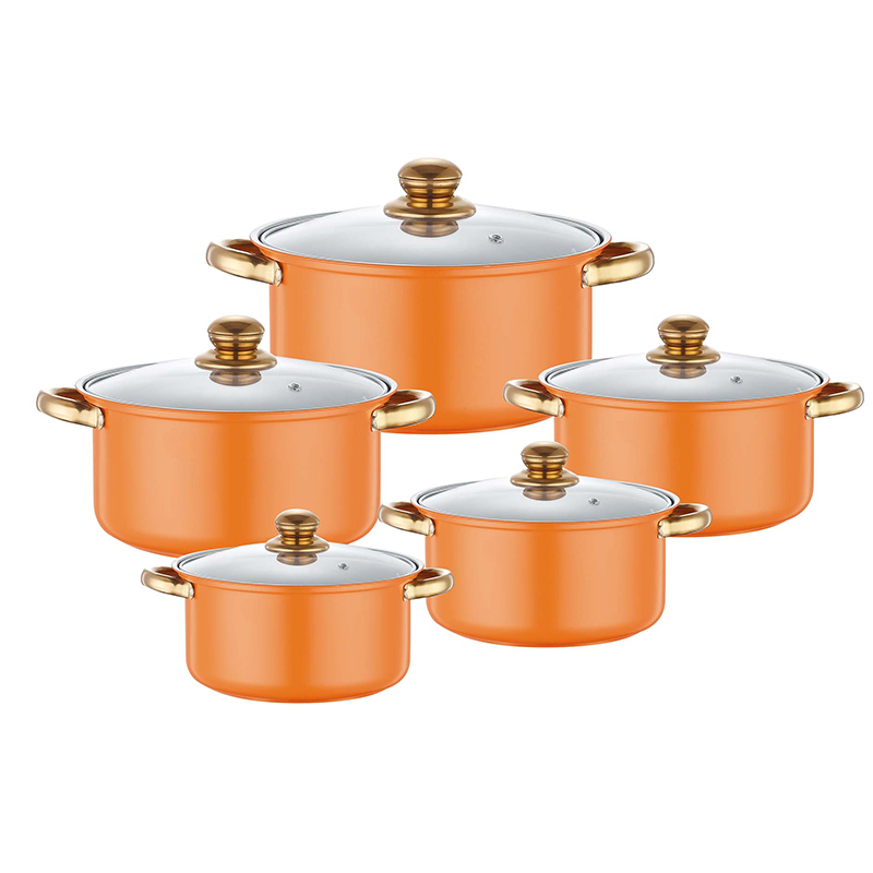 Wholesale Cookware Set Stock Pot 10pcs Stainless Steel Cooking Pot Ollas De Cocina Sets of Pots Kitchenware Induction Casseroles