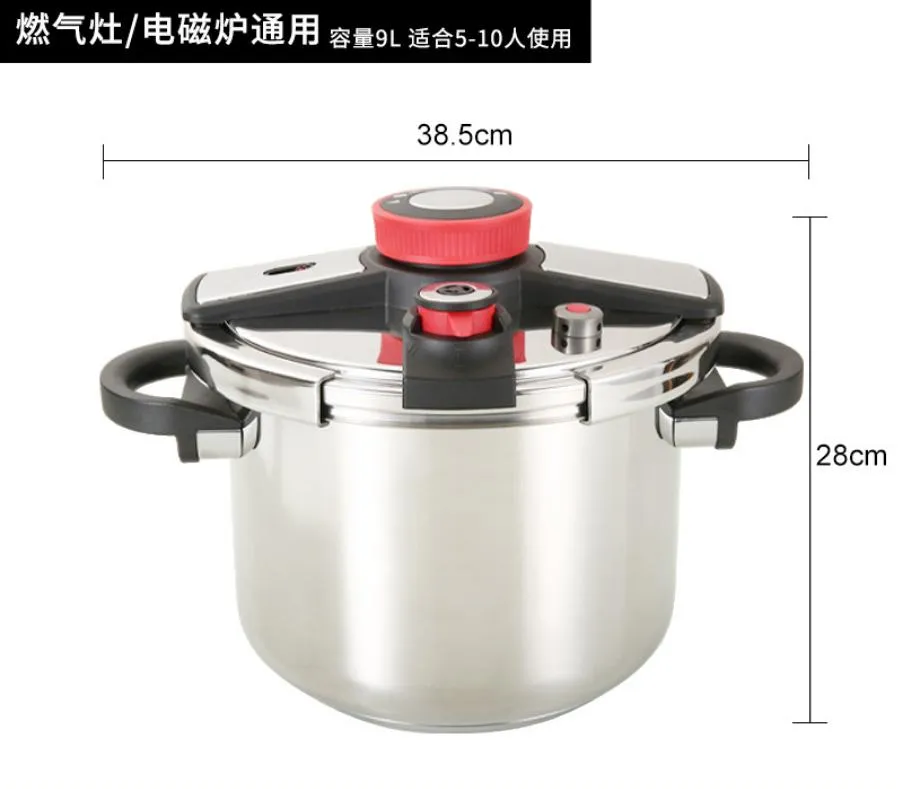 Stainless Steel Pressure Cooker 5 Litre 6L 7L 9L High Pressure Rice Cooker Stainless Pressure Cooker Stainless Stove Pressure Cooker Induction Pressure Cooker
