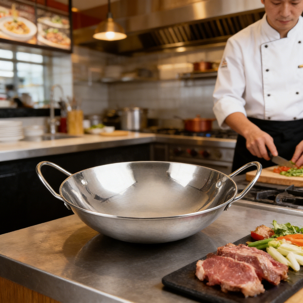 Good Reputation Commercial Large Wok Chinese Kitchenware 7-11 Inch Stainless Steel Household Round Small Hot Pot Wok