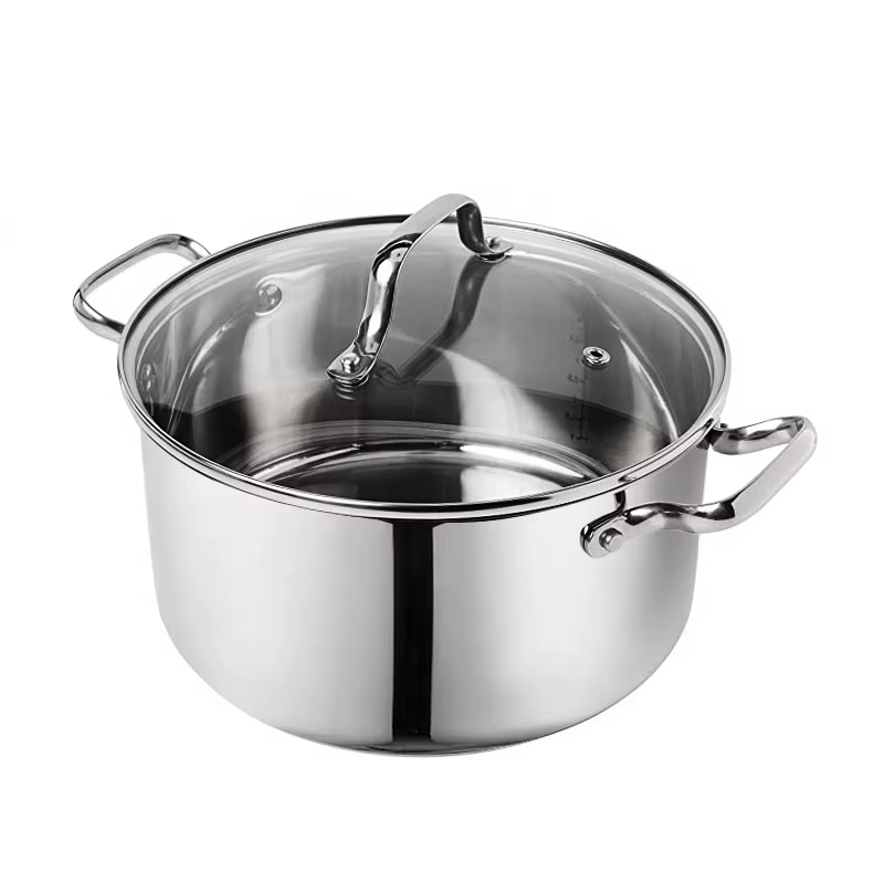 SY-Kitchenware Stainless Steel Dishwasher Safe Induction Dutch Oven Cookware 5 Quart Silver Casserole Cooking Pot