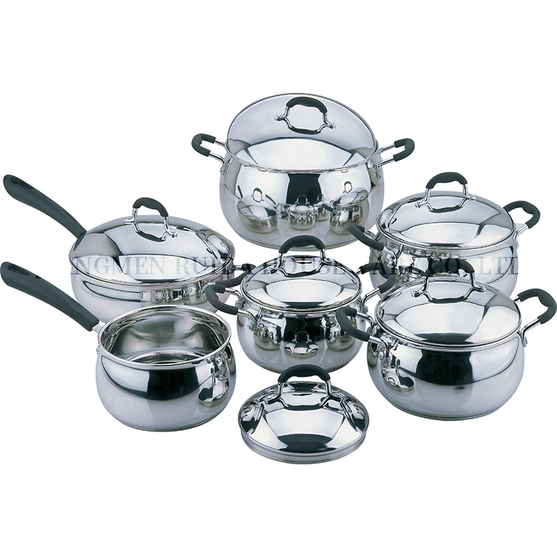 Apple Shape Induction Casserole 12PCS Stainless Steel Cooking Pot