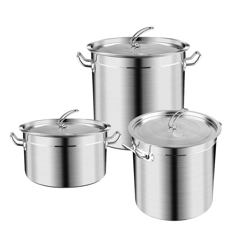Factory Direct 12L-400L Commercial Induction Thickened Three Layers Stainless Steel Kitchen Stock Pot High Quality Large Pots