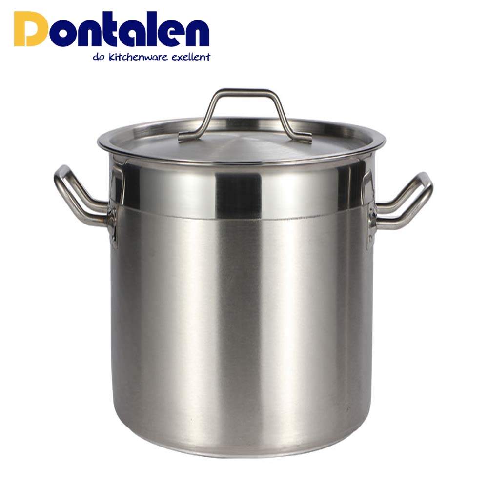 Hotel Supplies 100L 200L Listed 3 Layers Composite Bottom Stainless Steel Stock Pots