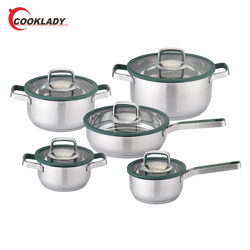 Factory Supply Professional Cooking Pot Set Induction Stainless Steel Cookware