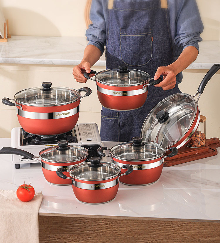 Heavy Premium Kitchen Cookware 12-Piece Cookware Set Chef's Classic Stainless Steel Collection Pots and Pans Set